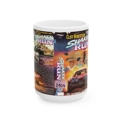 SHAKER RUN (VHS COVER) - White Coffee Mug 15oz - Go Mug Yourself