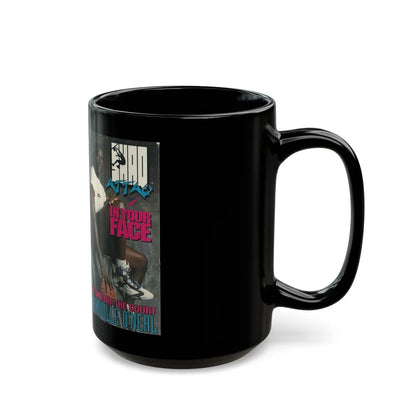 SHAQ ATTACK IN YOUR FACE (VHS COVER) - Black Coffee Mug-Go Mug Yourself