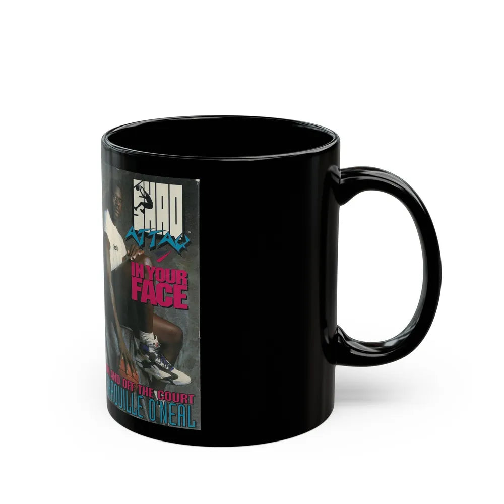 SHAQ ATTACK IN YOUR FACE (VHS COVER) - Black Coffee Mug-Go Mug Yourself