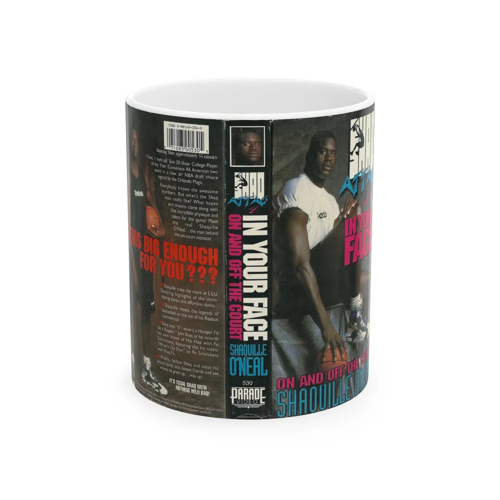 SHAQ ATTACK IN YOUR FACE (VHS COVER) - White Coffee Mug-11oz-Go Mug Yourself