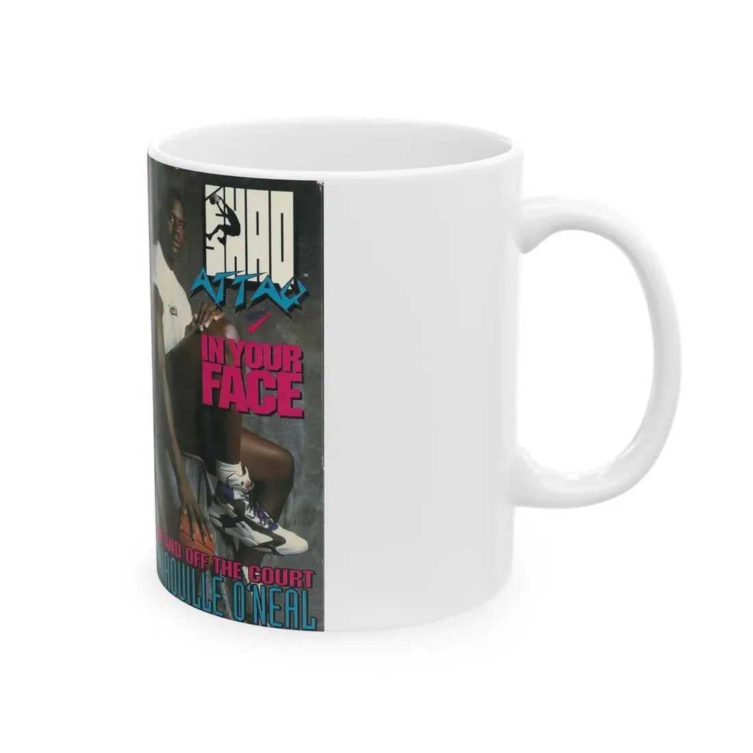 SHAQ ATTACK IN YOUR FACE (VHS COVER) - White Coffee Mug - Go Mug Yourself
