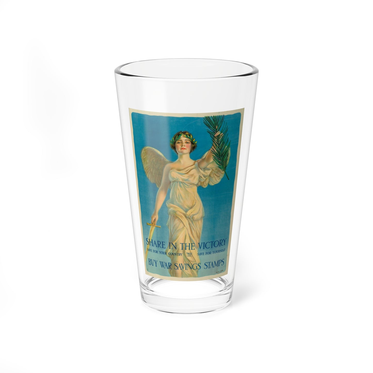 Share in the Victory, Buy War Savings Stamps (Magazine Illustration) Pint Glass 16oz-16oz-Go Mug Yourself