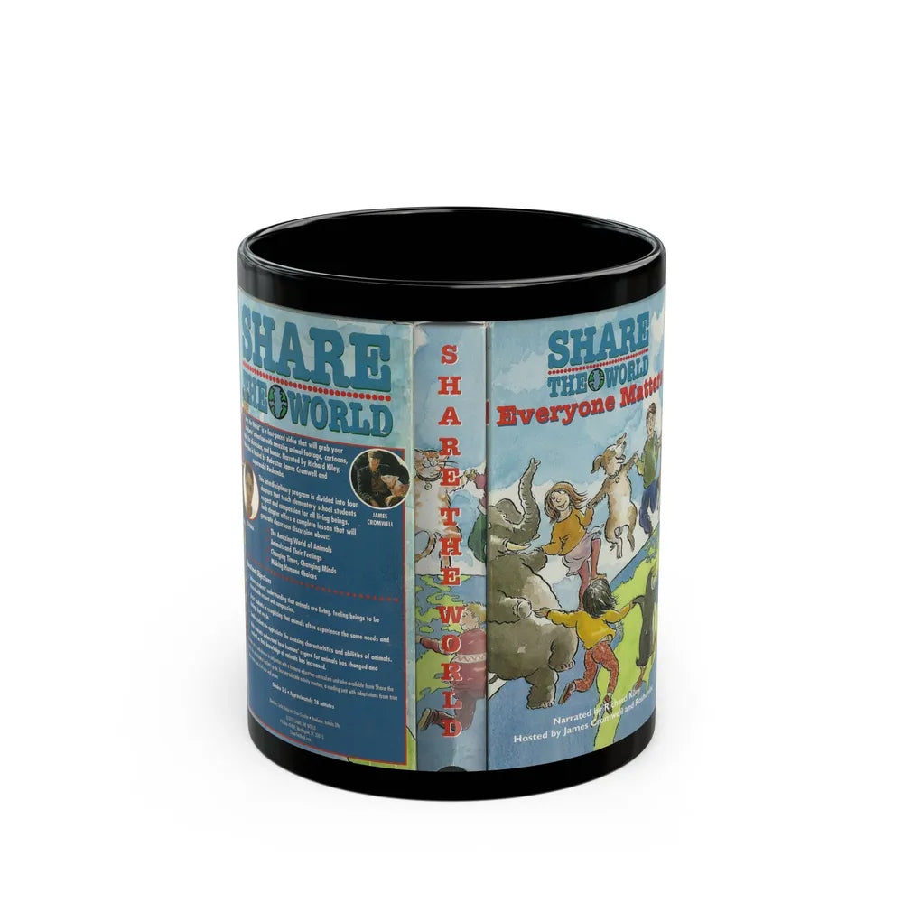 SHARE THE WORLD EVERYONE MATTERS (VHS COVER) - Black Coffee Mug-11oz-Go Mug Yourself