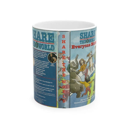 SHARE THE WORLD EVERYONE MATTERS (VHS COVER) - White Coffee Mug 11oz - Go Mug Yourself