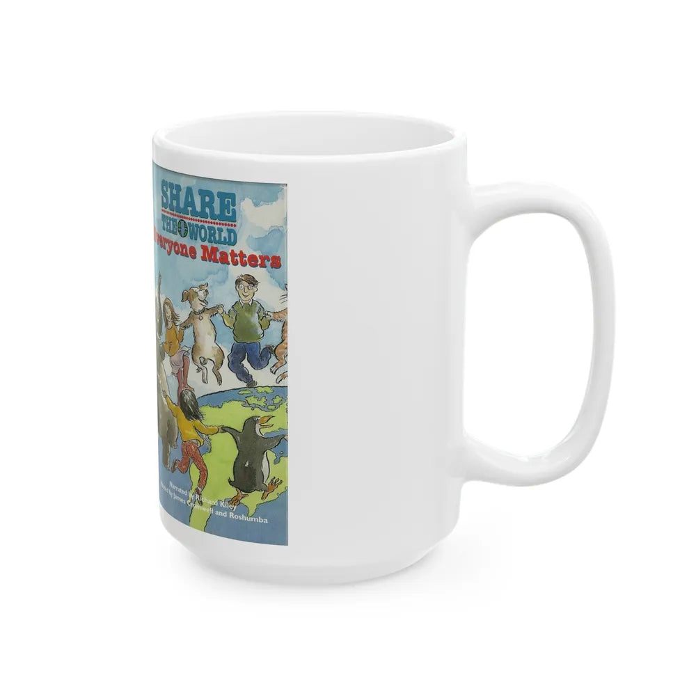 SHARE THE WORLD EVERYONE MATTERS (VHS COVER) - White Coffee Mug-Go Mug Yourself