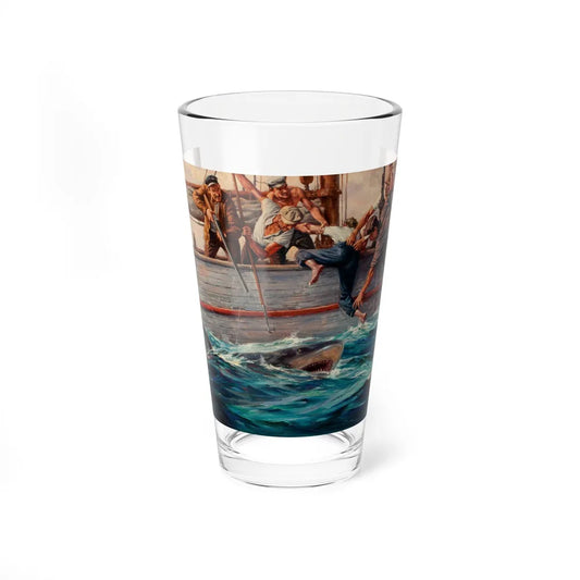 Shark Hunting, 1939 (Magazine Illustration) Pint Glass 16oz-16oz-Go Mug Yourself