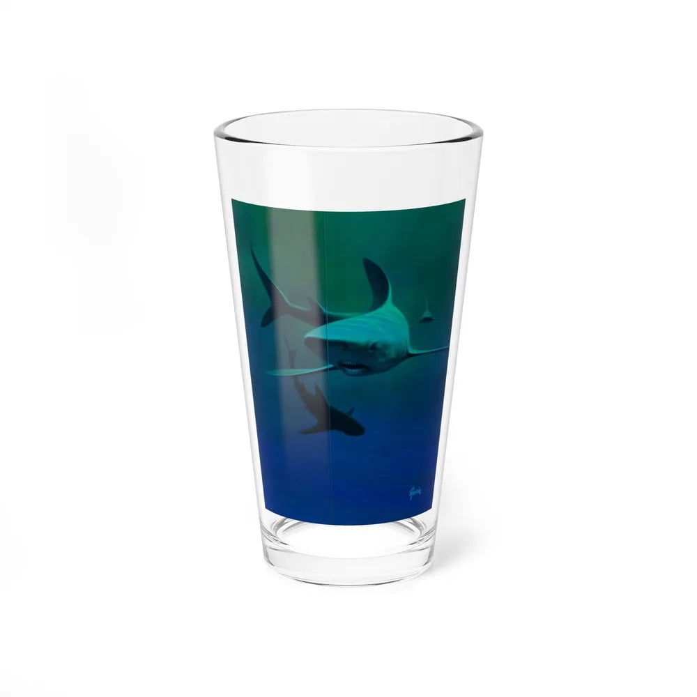 Shark (Magazine Illustration) Pint Glass 16oz-16oz-Go Mug Yourself