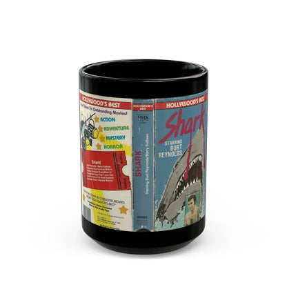 SHARK STARRING BURT REYNOLDS (VHS COVER) - Black Coffee Mug 15oz - Go Mug Yourself