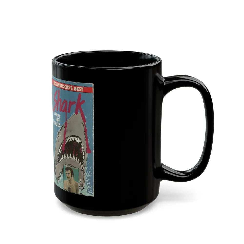 SHARK STARRING BURT REYNOLDS (VHS COVER) - Black Coffee Mug-Go Mug Yourself