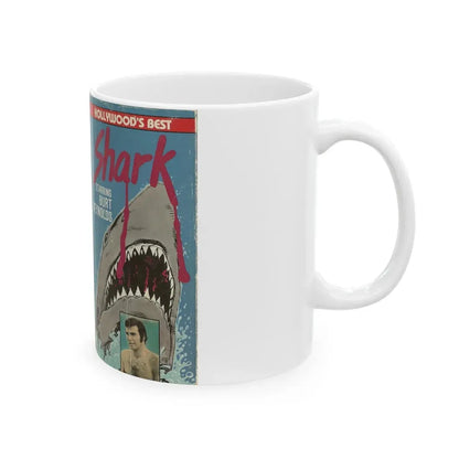 SHARK STARRING BURT REYNOLDS (VHS COVER) - White Coffee Mug - Go Mug Yourself