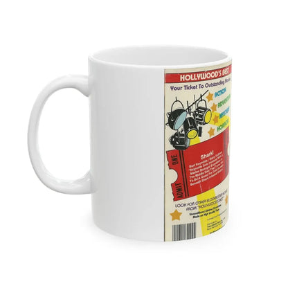 SHARK STARRING BURT REYNOLDS (VHS COVER) - White Coffee Mug - Go Mug Yourself