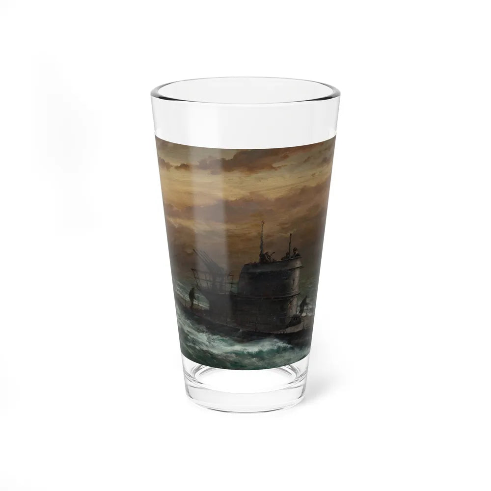 Sharks and Little Fishes (Magazine Illustration) Pint Glass 16oz-16oz-Go Mug Yourself