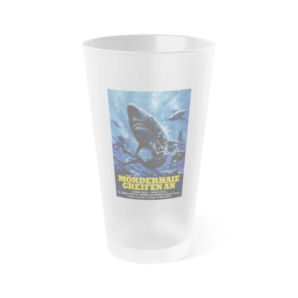 SHARKS TREASURE (GERMAN) 1975 Movie Poster - Frosted Pint Glass 16oz-16oz-Frosted-Go Mug Yourself