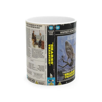 SHARKS TREASURE WARNER HOME VIDEO (VHS COVER) - White Coffee Mug 11oz - Go Mug Yourself