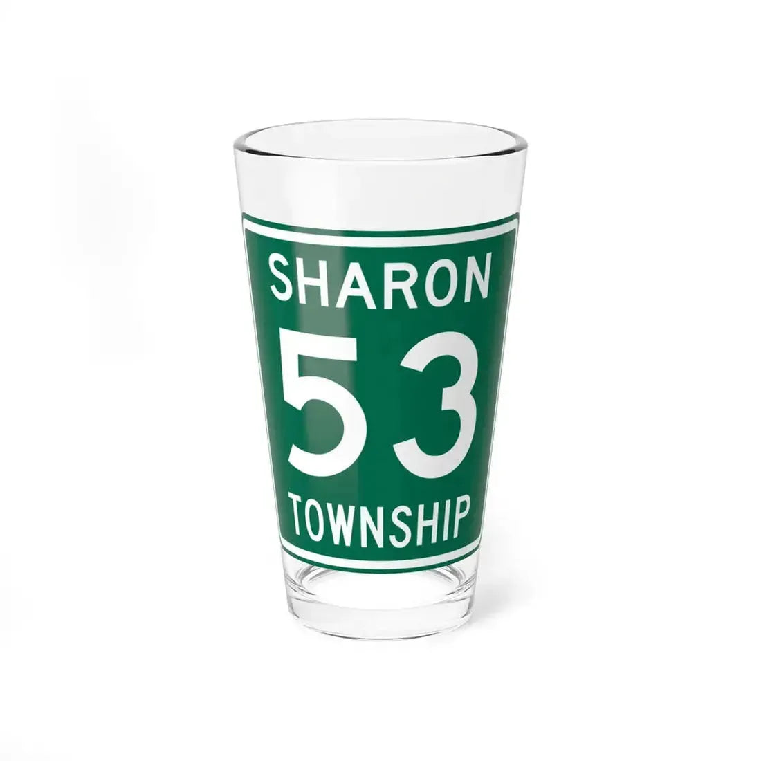 Sharon Township Route 53 Medina County Ohio (Ohio) (Road Sign) Pint Glass 16oz 16oz - Go Mug Yourself