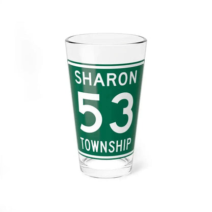 Sharon Township Route 53 Medina County Ohio (Ohio) (Road Sign) Pint Glass 16oz 16oz - Go Mug Yourself