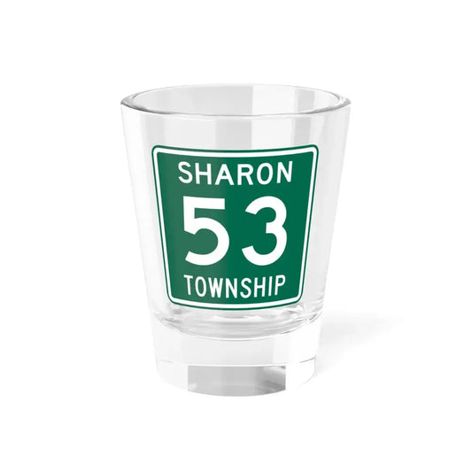 Sharon Township Route 53 Medina County Ohio (Ohio) (Road Sign) Shot Glass 1.5oz 1.5oz - Go Mug Yourself