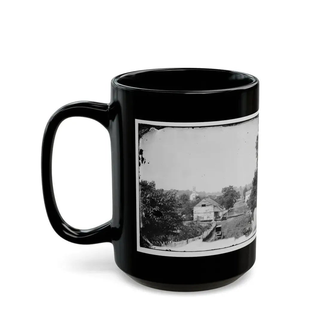 Sharpsburg, Md. View With Episcopal Church In Distance (U.S. Civil War) Black Coffee Mug - Go Mug Yourself