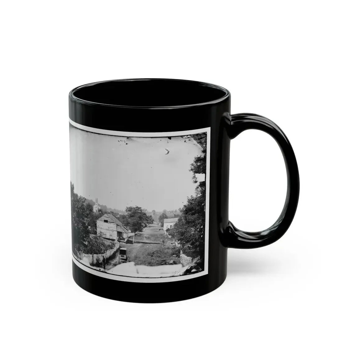 Sharpsburg, Md. View With Episcopal Church In Distance (U.S. Civil War) Black Coffee Mug - Go Mug Yourself