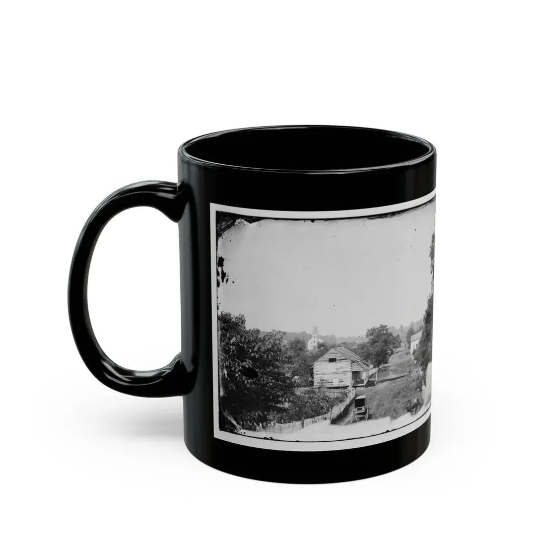 Sharpsburg, Md. View With Episcopal Church In Distance (U.S. Civil War) Black Coffee Mug - Go Mug Yourself