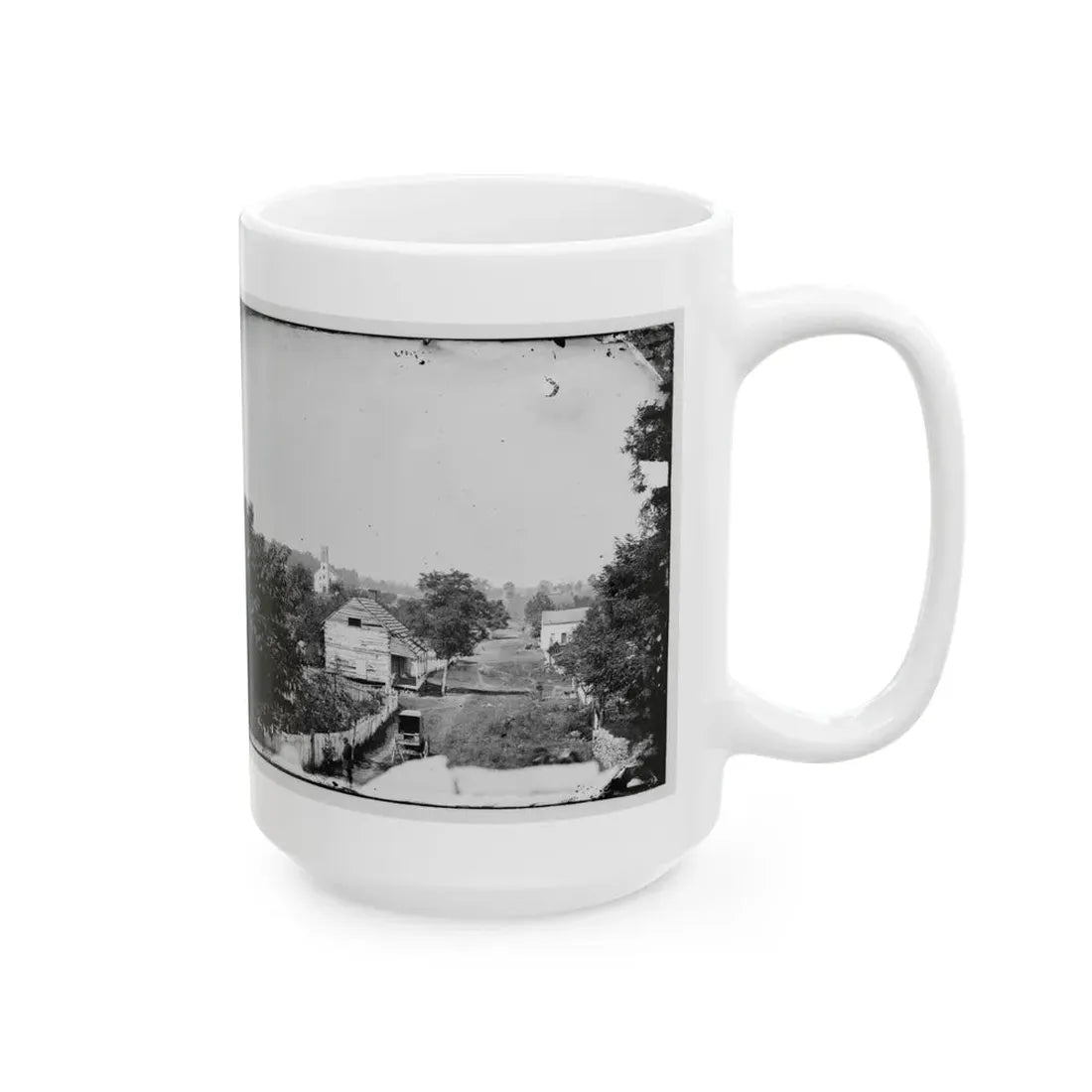 Sharpsburg, Md. View With Episcopal Church In Distance (U.S. Civil War) White Coffee Mug - Go Mug Yourself