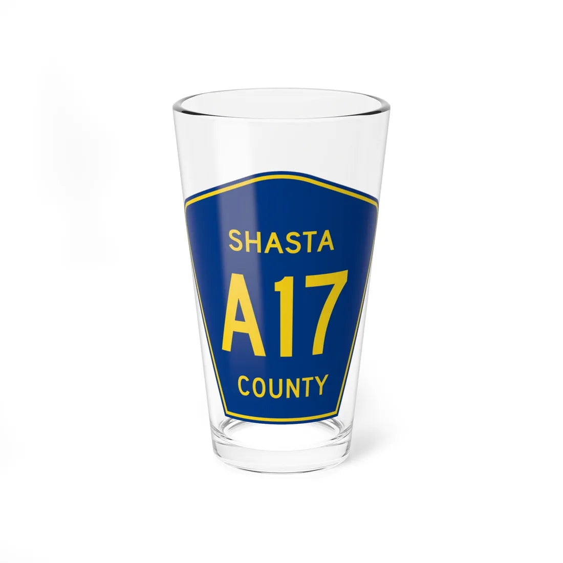 Shasta County A17 (California) (Road Sign) Pint Glass 16oz 16oz - Go Mug Yourself