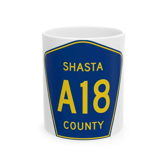Shasta County A18 (California) (Road Sign) White Coffee Mug 11oz - Go Mug Yourself