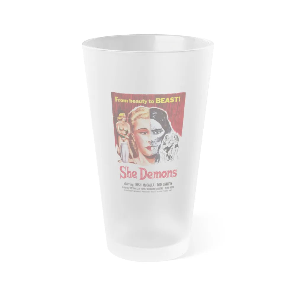 SHE DEMONS 1958 Movie Poster - Frosted Pint Glass 16oz-Go Mug Yourself