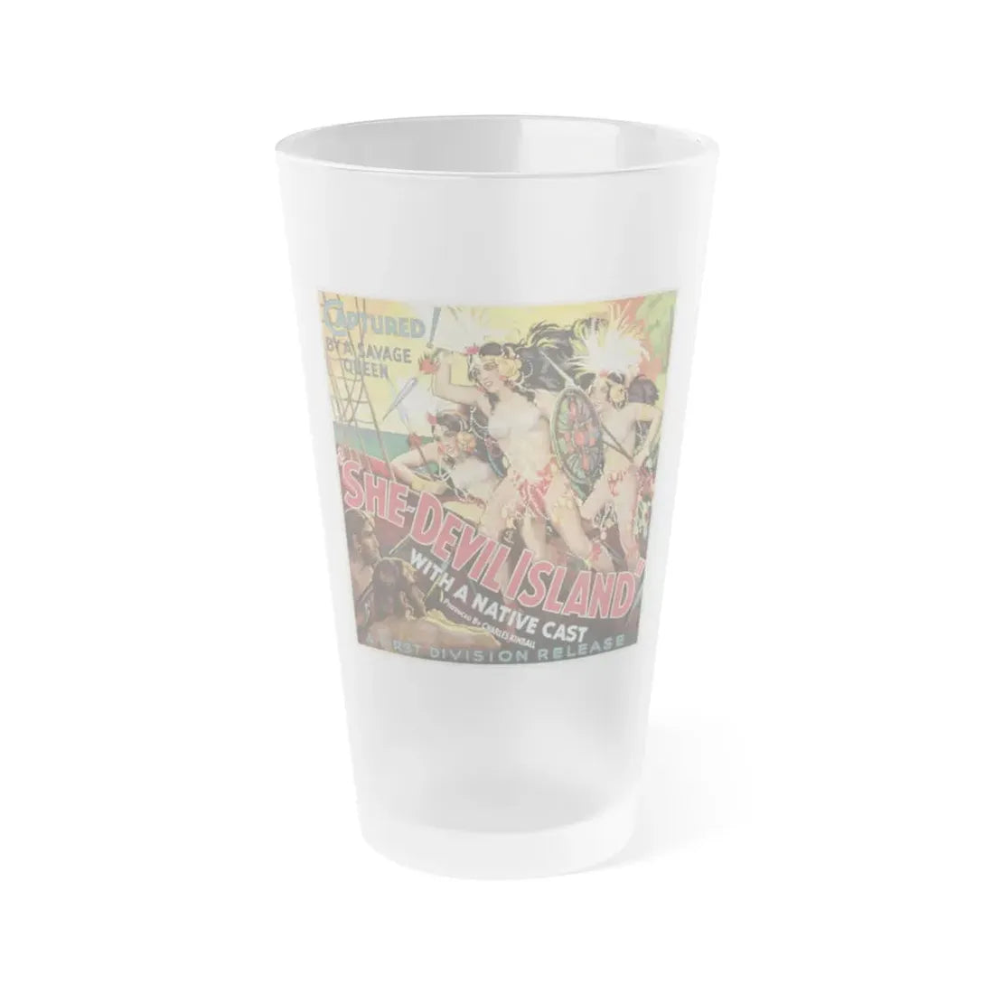 SHE-DEVIL ISLAND 1936 Movie Poster - Frosted Pint Glass 16oz Default Title - Go Mug Yourself
