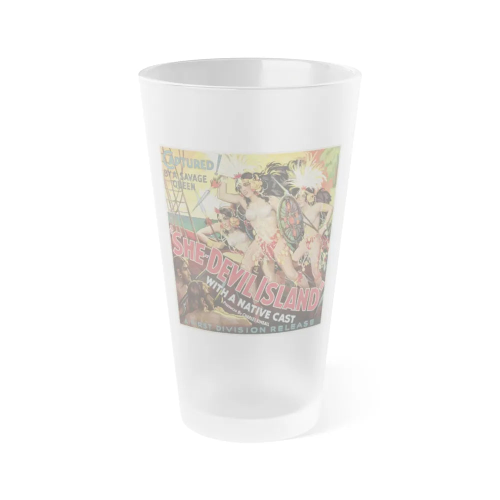 SHE-DEVIL ISLAND 1936 Movie Poster - Frosted Pint Glass 16oz-Go Mug Yourself