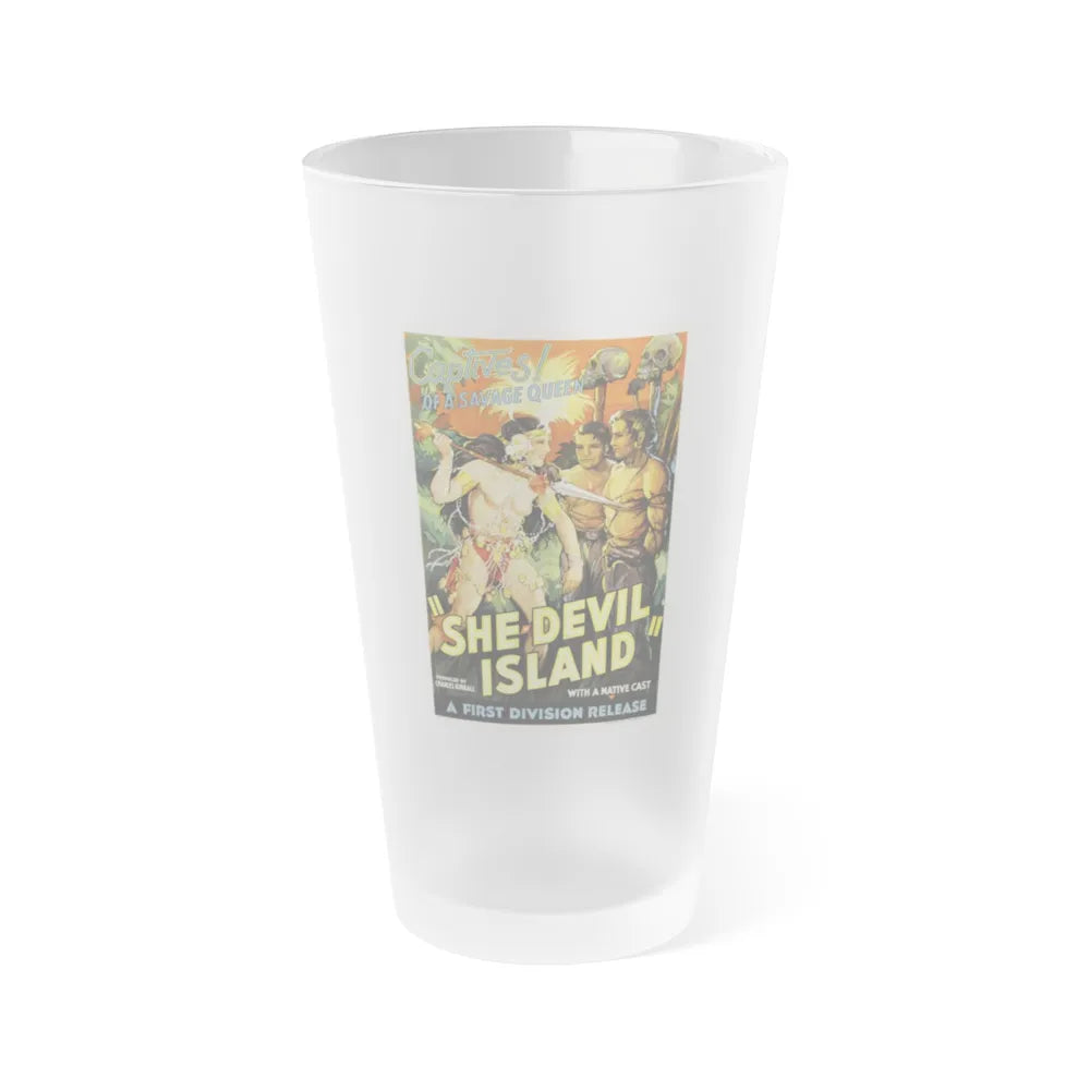 SHE-DEVIL ISLAND (2) Movie Poster - Frosted Pint Glass 16oz-Go Mug Yourself