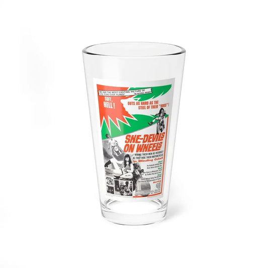 SHE DEVILS ON WHEELS 1968 Movie Poster - Pint Glass 16oz 16oz - Go Mug Yourself