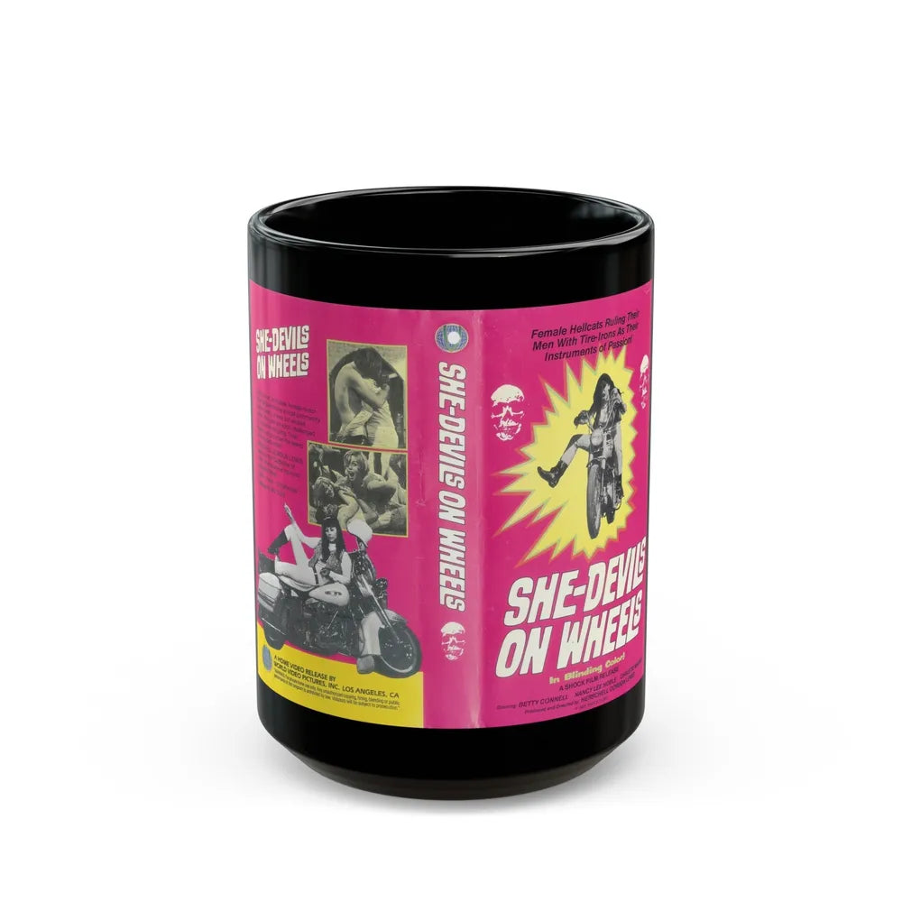 SHE DEVILS ON WHEELS (VHS COVER) - Black Coffee Mug-15oz-Go Mug Yourself