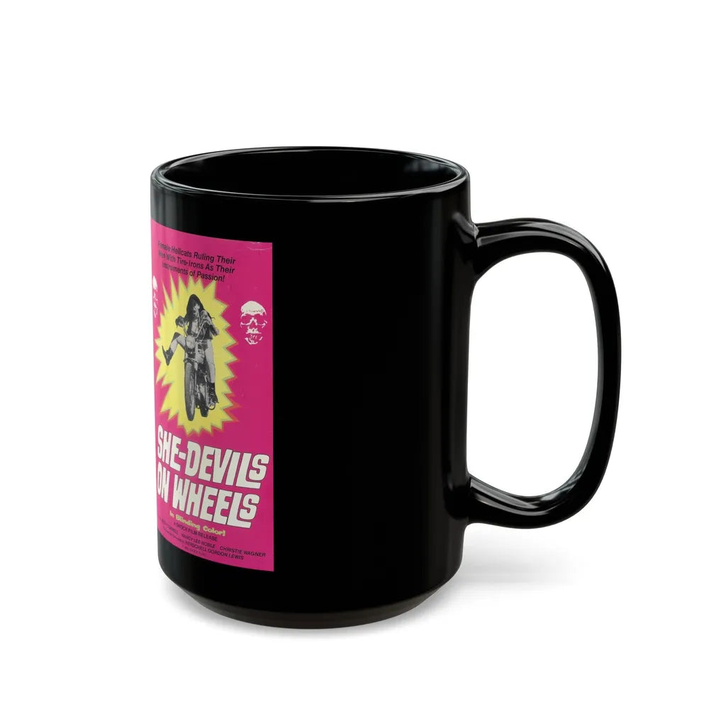 SHE DEVILS ON WHEELS (VHS COVER) - Black Coffee Mug-Go Mug Yourself