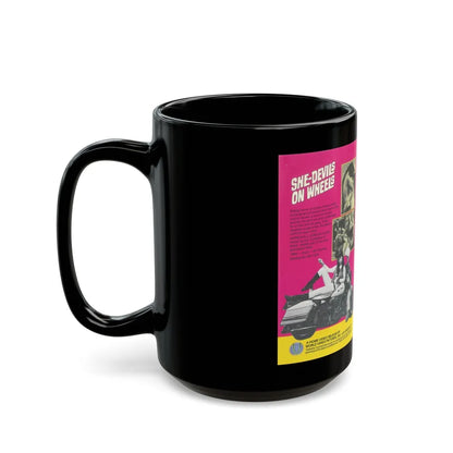 SHE DEVILS ON WHEELS (VHS COVER) - Black Coffee Mug-Go Mug Yourself