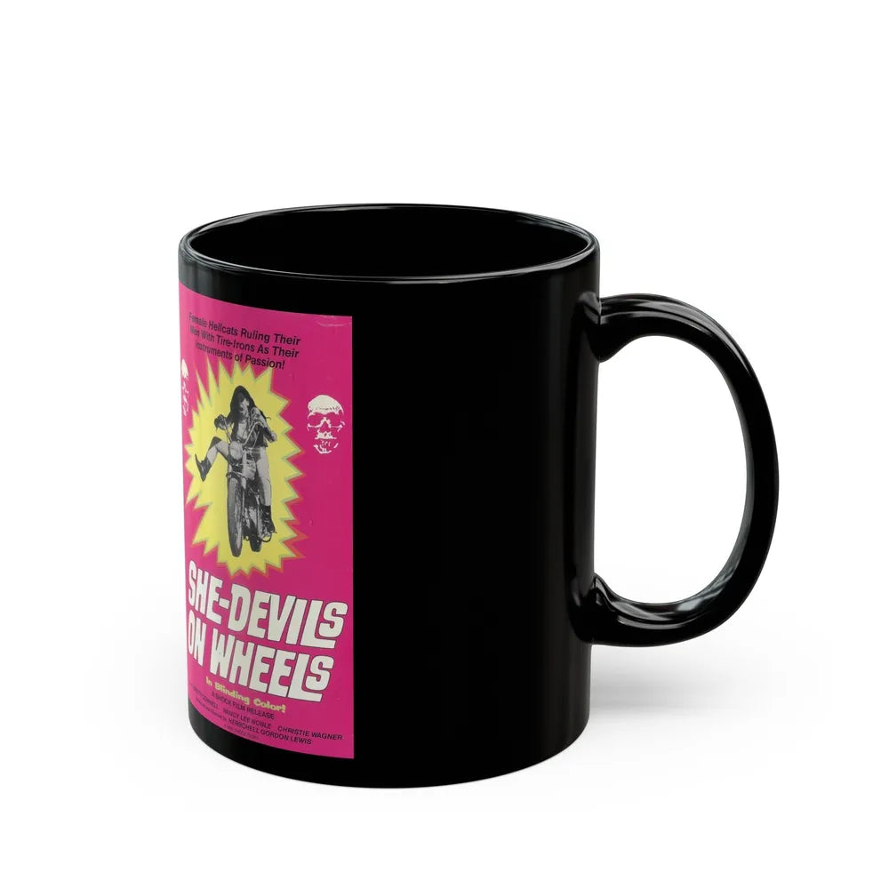 SHE DEVILS ON WHEELS (VHS COVER) - Black Coffee Mug-Go Mug Yourself