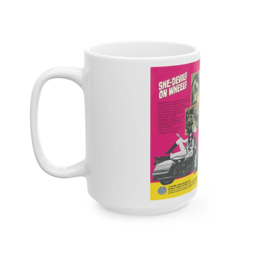 SHE DEVILS ON WHEELS (VHS COVER) - White Coffee Mug-Go Mug Yourself