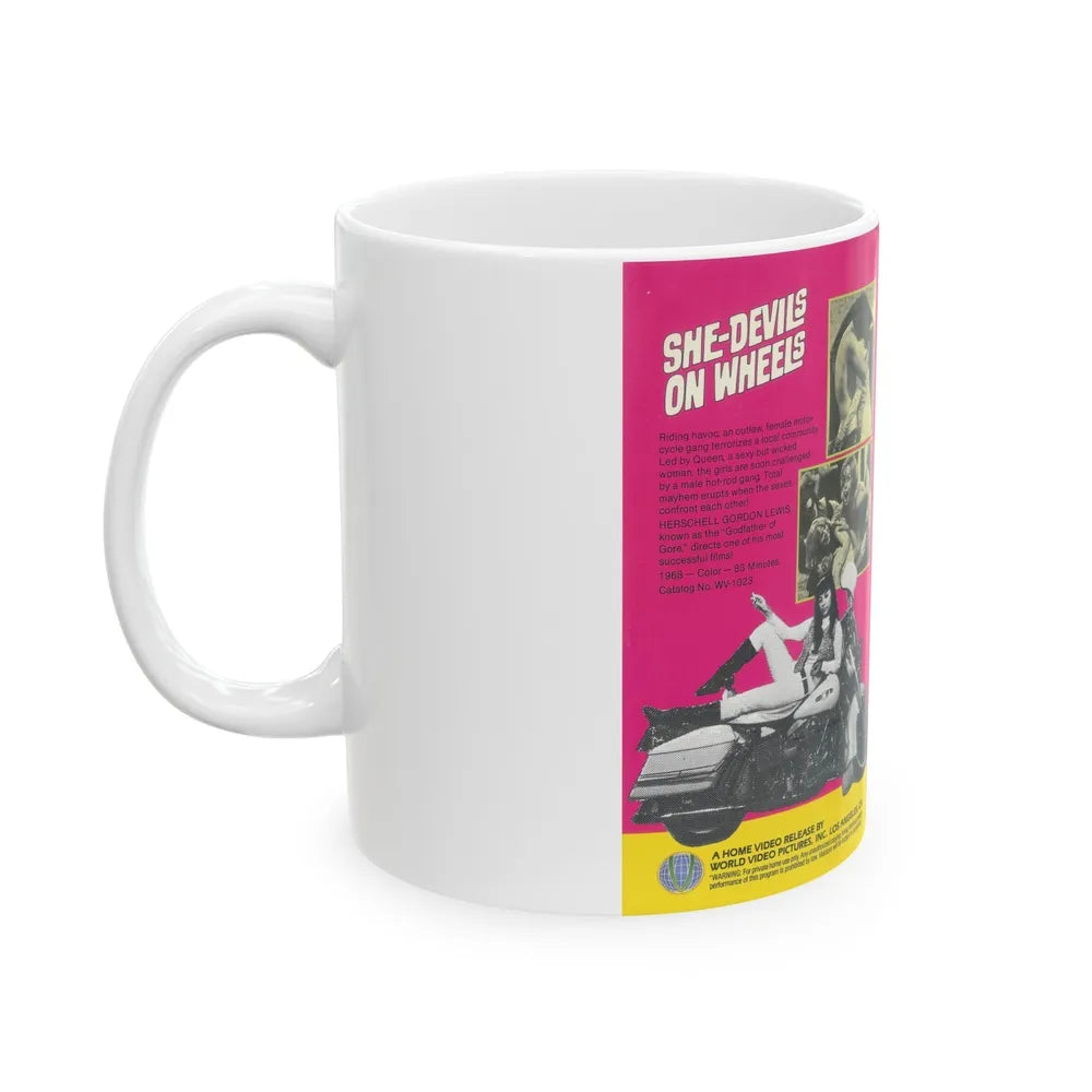 SHE DEVILS ON WHEELS (VHS COVER) - White Coffee Mug-Go Mug Yourself