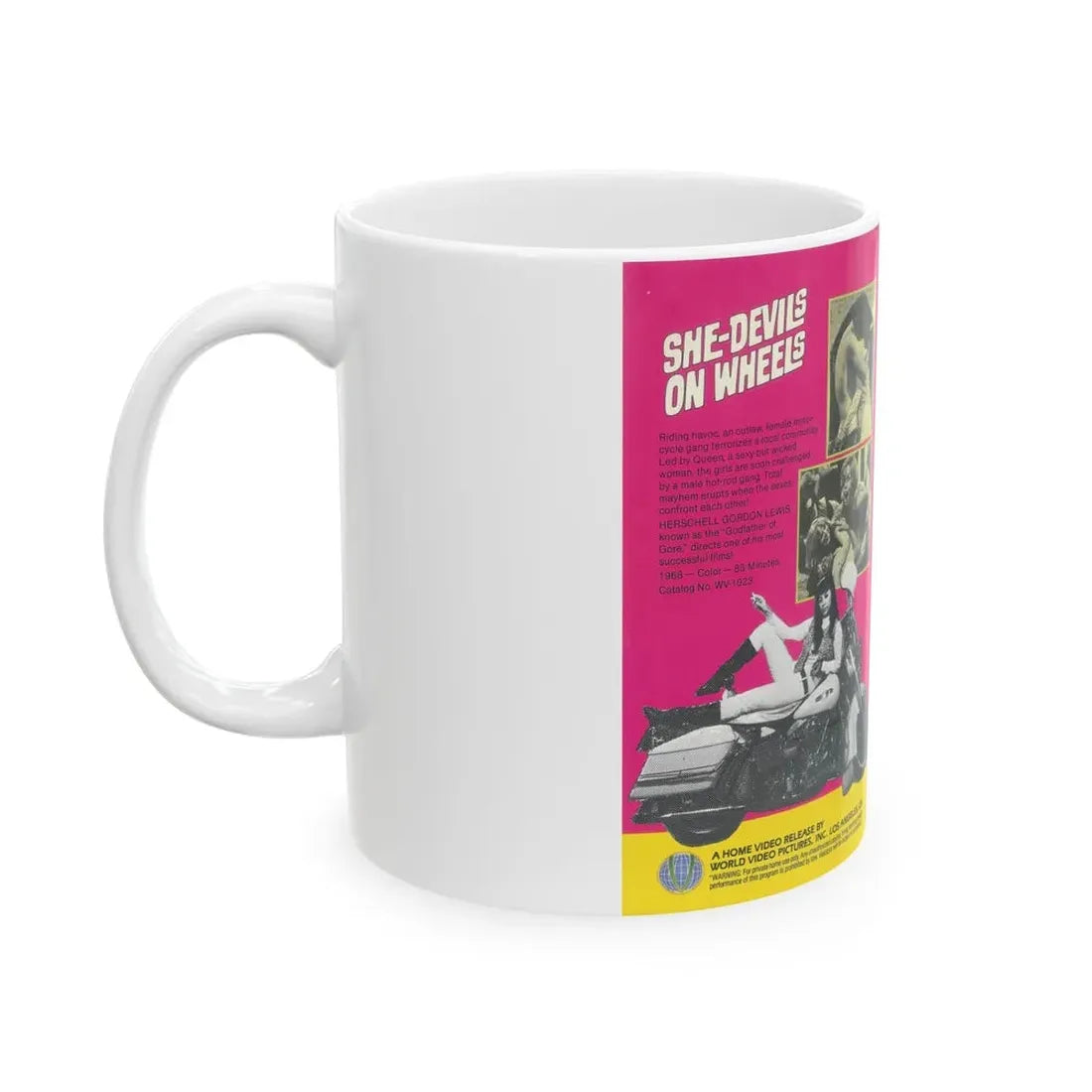 SHE DEVILS ON WHEELS (VHS COVER) - White Coffee Mug - Go Mug Yourself