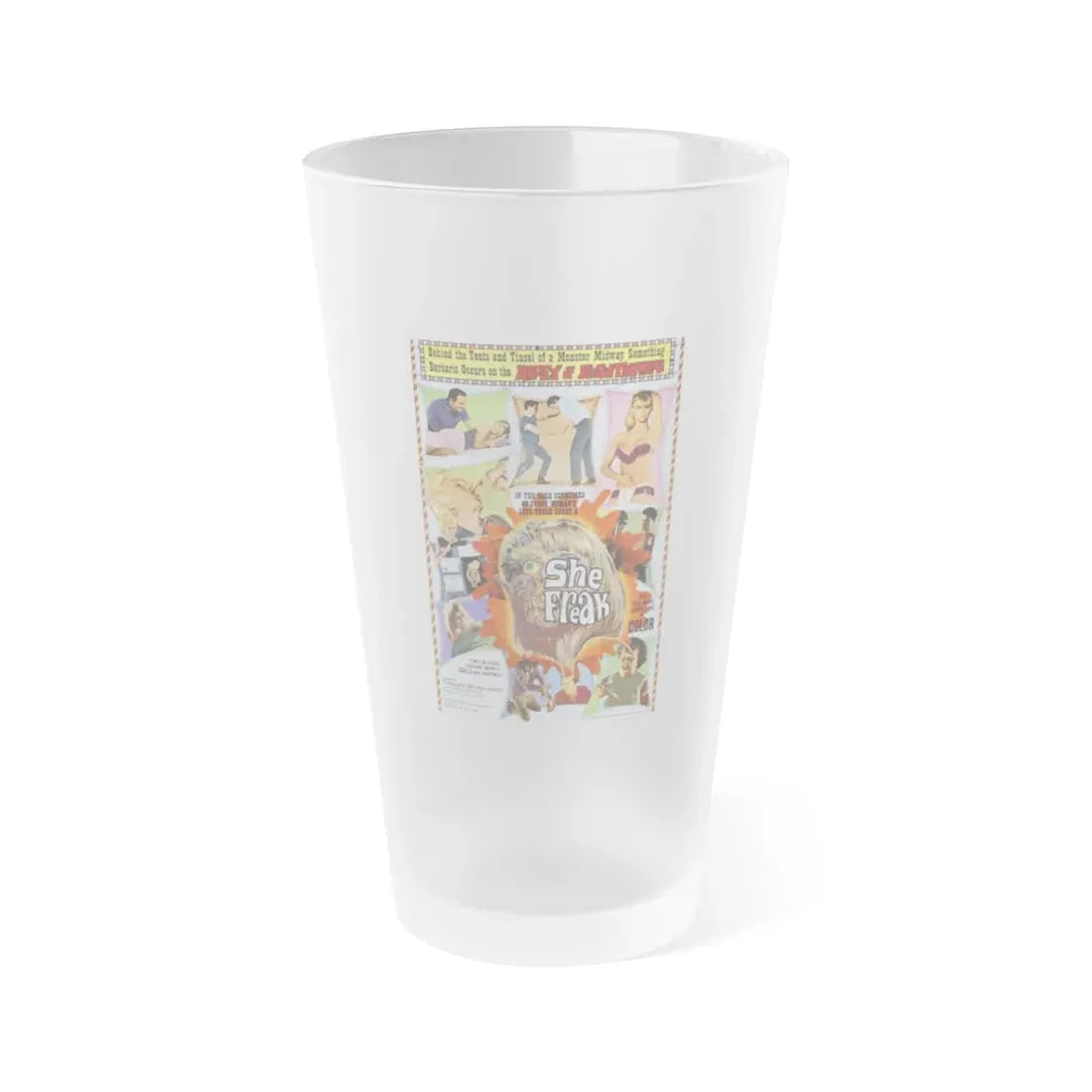 SHE-FREAK 1967 Movie Poster - Frosted Pint Glass 16oz Default Title - Go Mug Yourself