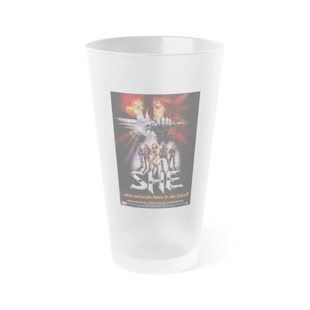 SHE (GERMAN) 1984 Movie Poster - Frosted Pint Glass 16oz-Go Mug Yourself