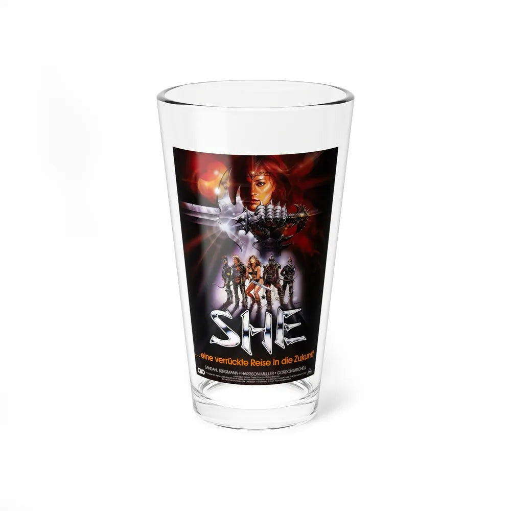 SHE (GERMAN) 1984 Movie Poster - Pint Glass 16oz-16oz-Go Mug Yourself