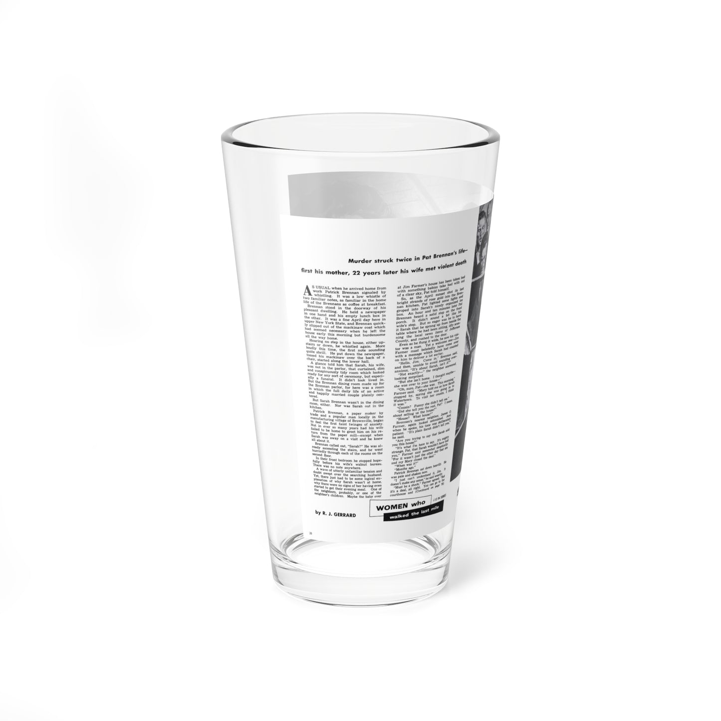 She Killed with Ease, True Detective, October 1954 (Magazine Illustration) Pint Glass 16oz-Go Mug Yourself