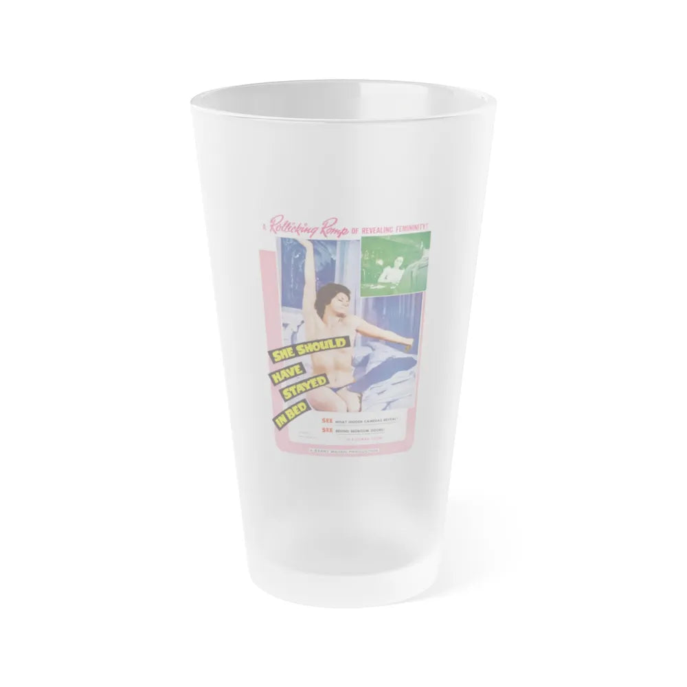 SHE SHOULD HAVE STAYED IN BED 1963 Movie Poster - Frosted Pint Glass 16oz-16oz-Frosted-Go Mug Yourself