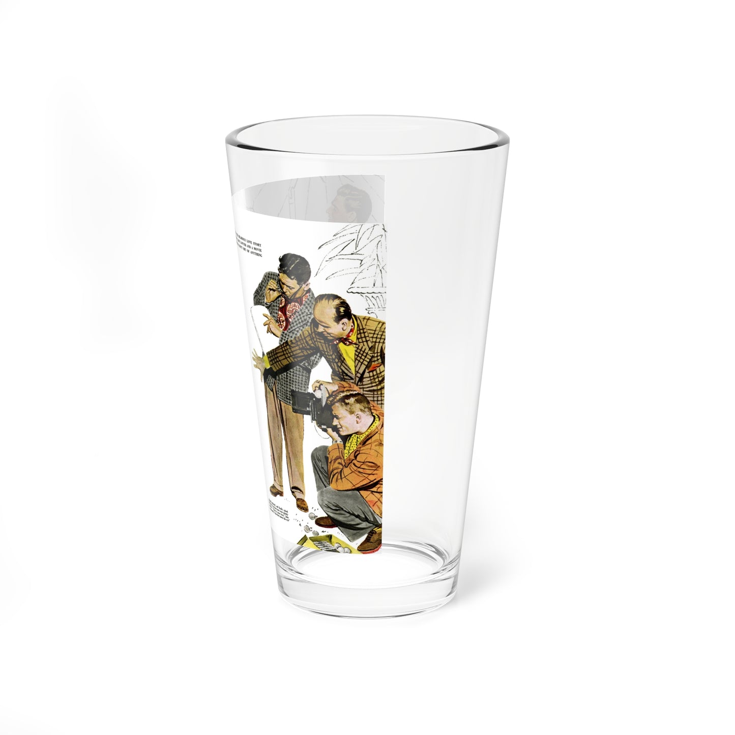 She Surprised Them By Raising Her Skirt, 1948 (Magazine Illustration) Pint Glass 16oz-Go Mug Yourself