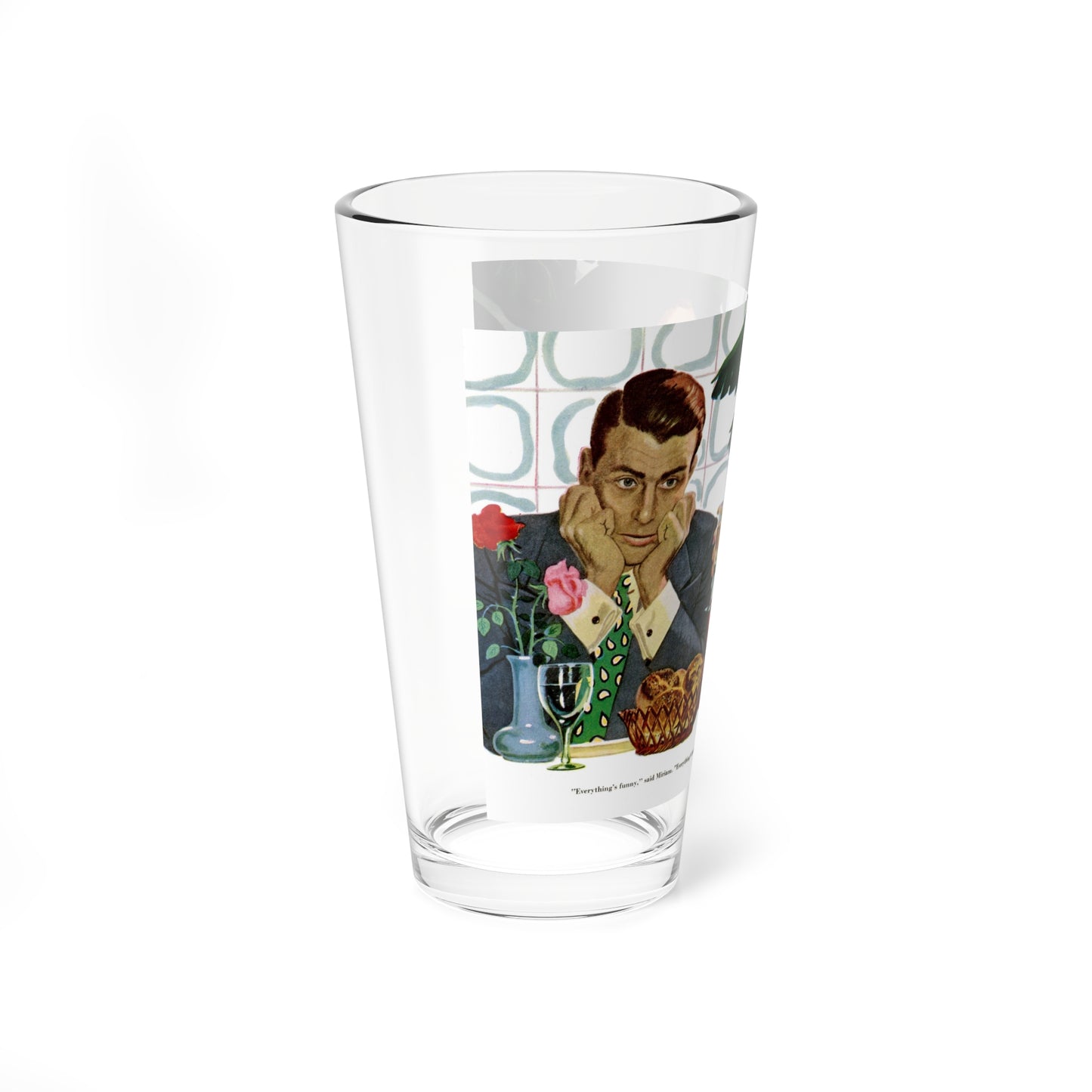 She Was Celebrating Their Divorce, 1951 (Magazine Illustration) Pint Glass 16oz-Go Mug Yourself