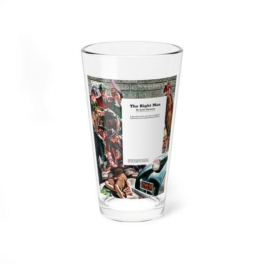 She Was Looking For the Right Man, 1940 (Magazine Illustration) Pint Glass 16oz-16oz-Go Mug Yourself