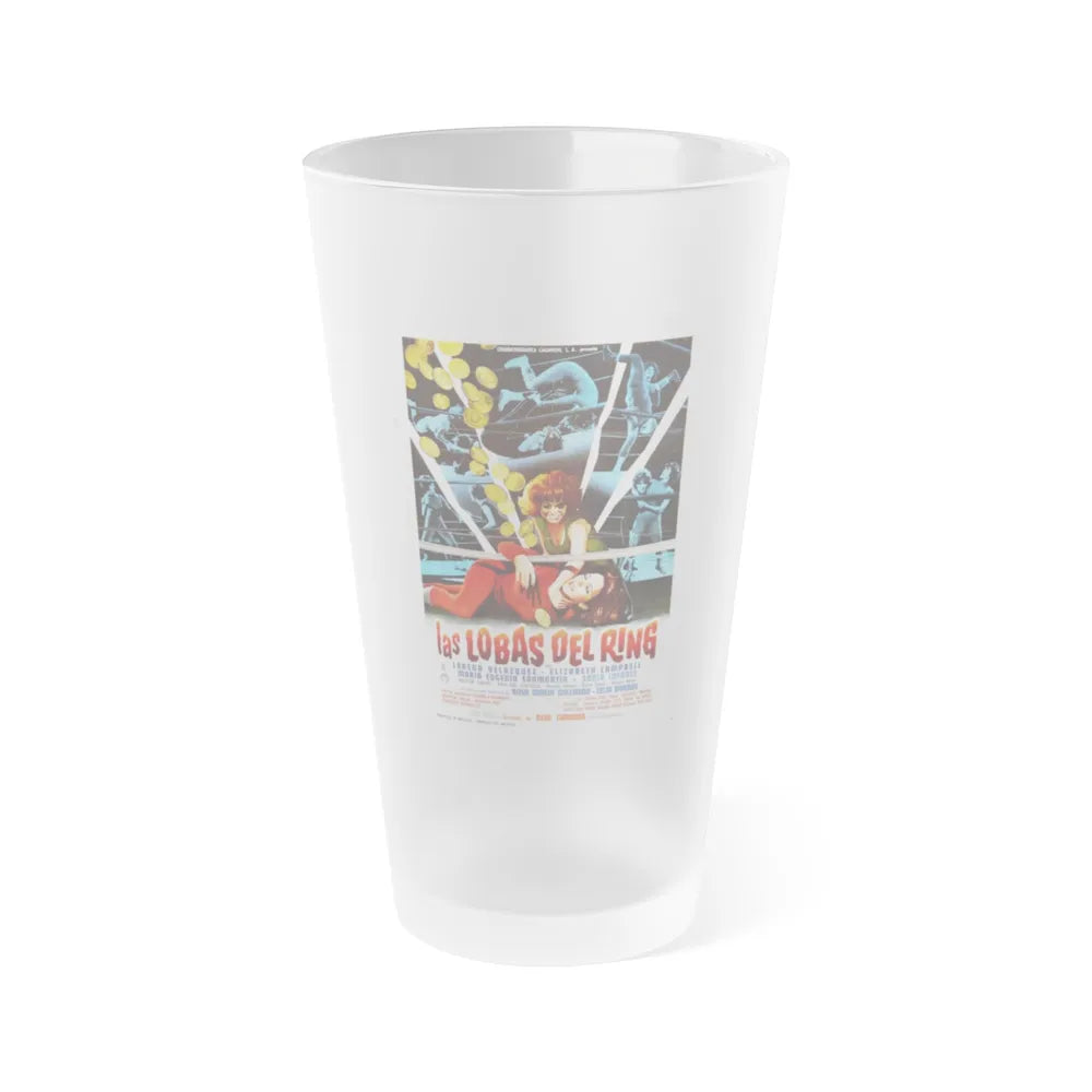 SHE WOLVES OF THE RING 1965 Movie Poster - Frosted Pint Glass 16oz-16oz-Frosted-Go Mug Yourself