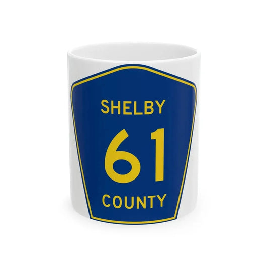 Shelby County Route 61 AL (Alabama) (Road Sign) White Coffee Mug 11oz - Go Mug Yourself