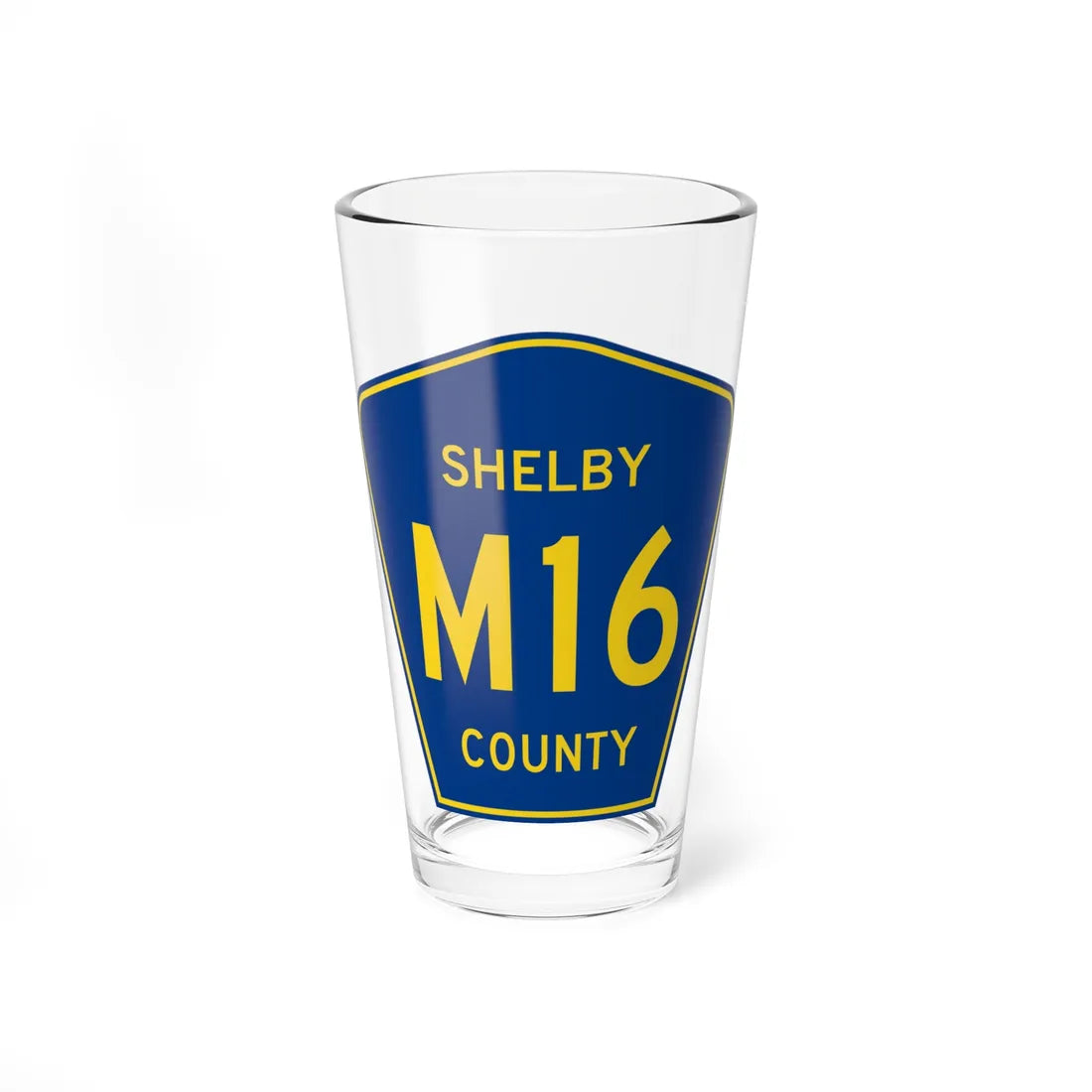 Shelby County Route M16 IA (Iowa) (Road Sign) Pint Glss 16oz 16oz - Go Mug Yourself